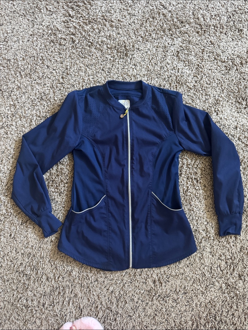 Cherokee Navy Zip-Front Lightweight Utility/Scrub Jacket